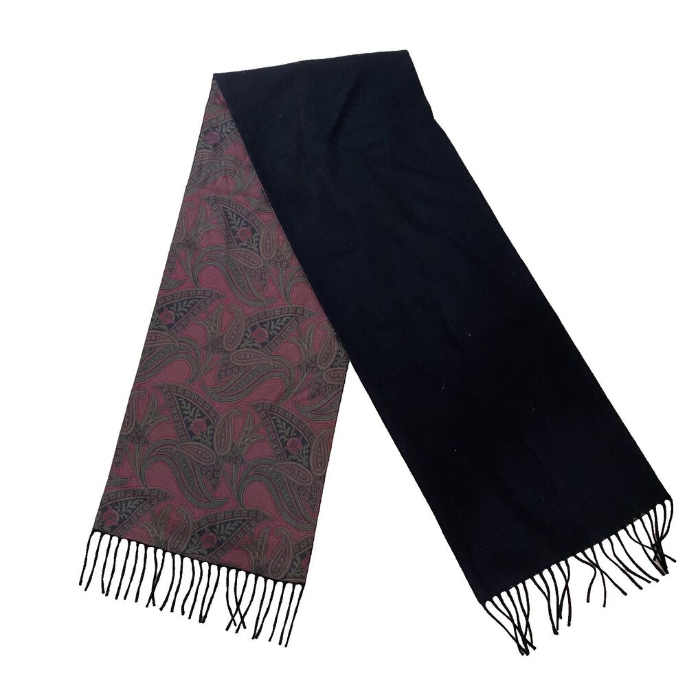 Read! Ermenegildo Zegna Silk Wool Long Paisley Fringed Scarf Classy Classic